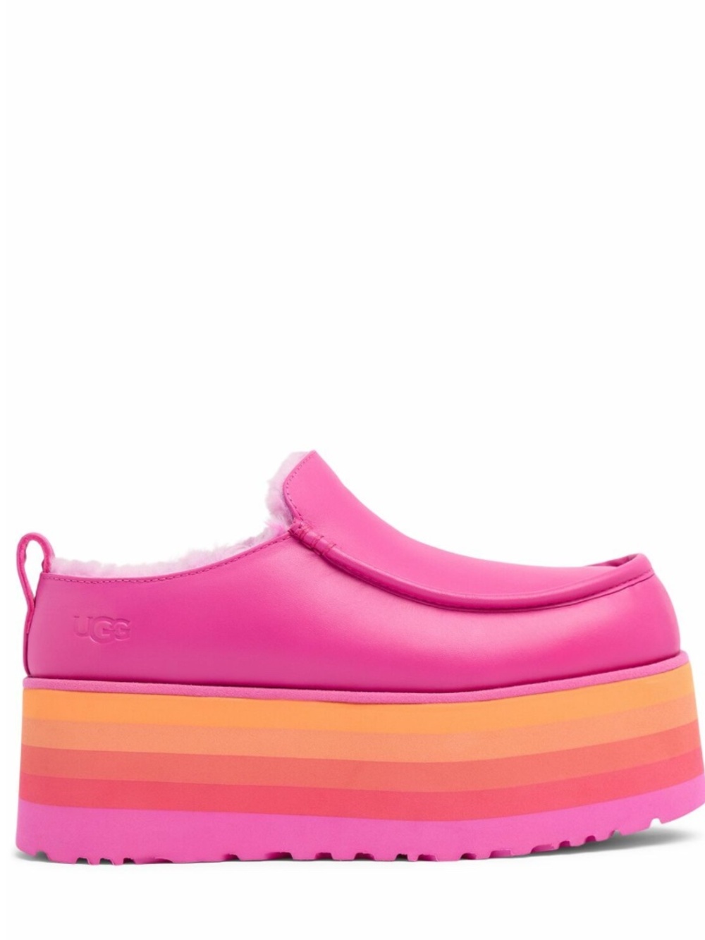 Ugg Unisex adult Urseen platform slippers in pink multi 7 8 - Picture 1 of 4